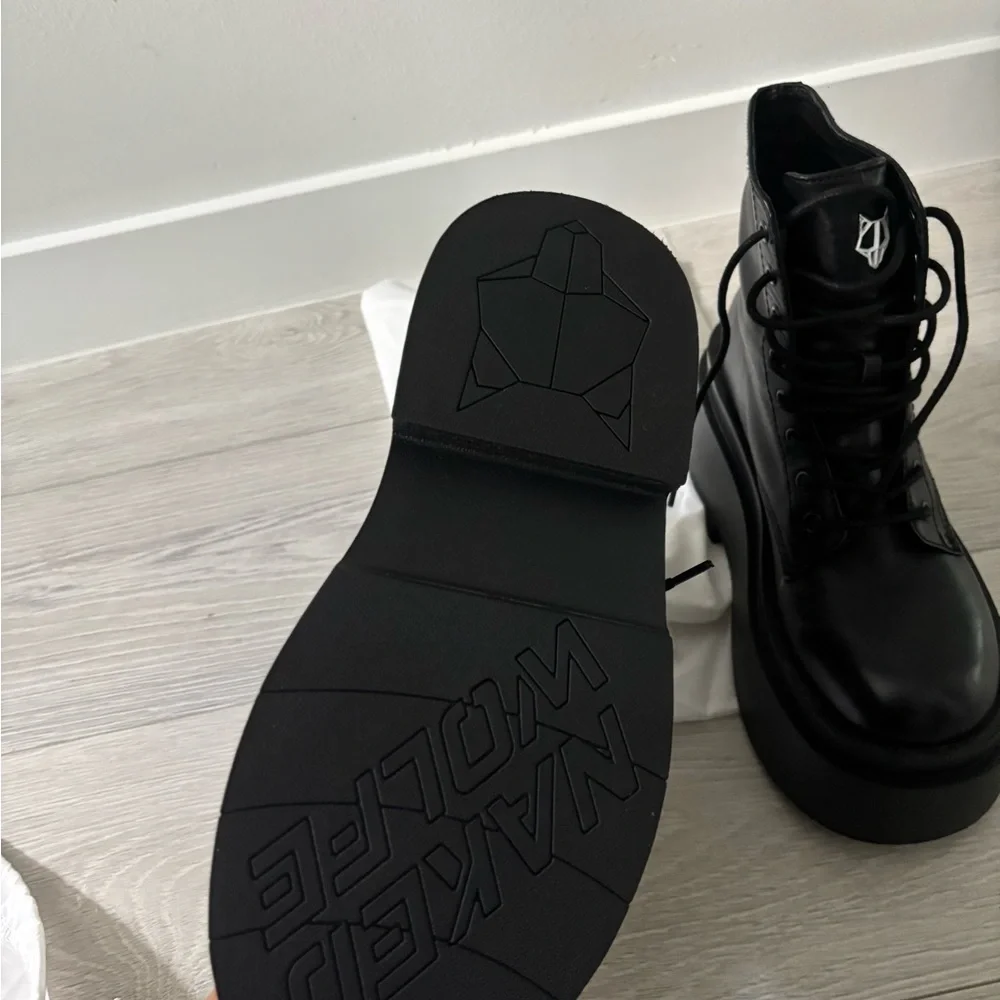 Naked Wolfe Black Platform Ankle Boots - Picture 6 of 15